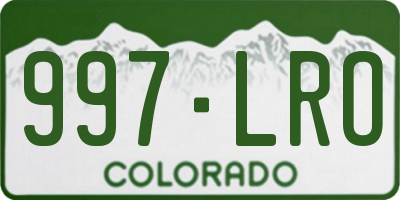 CO license plate 997LRO