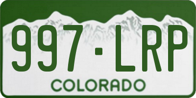 CO license plate 997LRP