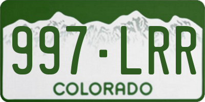 CO license plate 997LRR