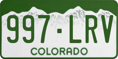 CO license plate 997LRV