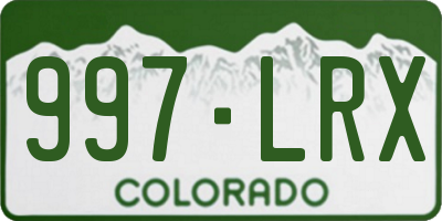 CO license plate 997LRX