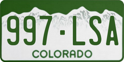 CO license plate 997LSA