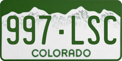 CO license plate 997LSC