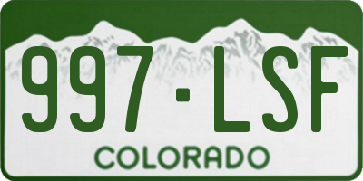 CO license plate 997LSF