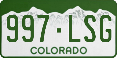 CO license plate 997LSG