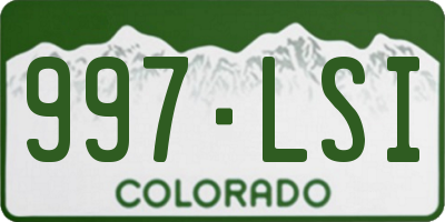 CO license plate 997LSI