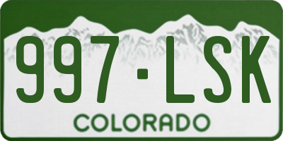 CO license plate 997LSK
