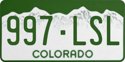 CO license plate 997LSL