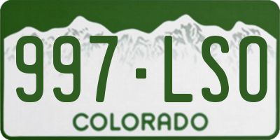 CO license plate 997LSO