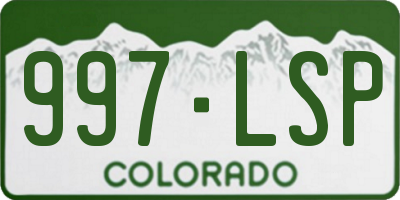 CO license plate 997LSP