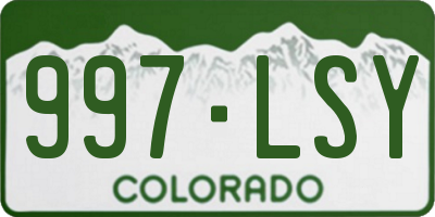 CO license plate 997LSY