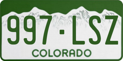 CO license plate 997LSZ