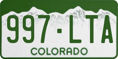CO license plate 997LTA
