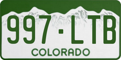 CO license plate 997LTB