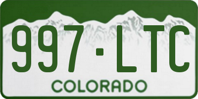 CO license plate 997LTC