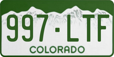 CO license plate 997LTF