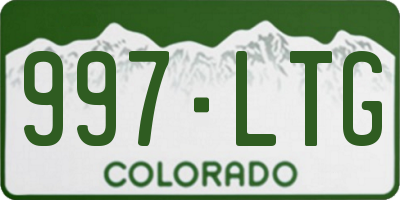 CO license plate 997LTG