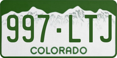 CO license plate 997LTJ