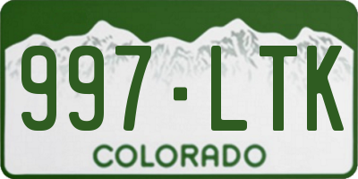 CO license plate 997LTK