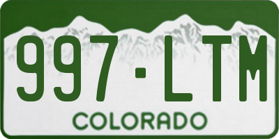 CO license plate 997LTM