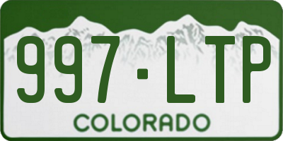 CO license plate 997LTP