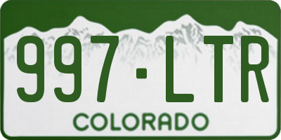 CO license plate 997LTR