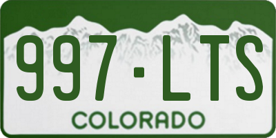 CO license plate 997LTS
