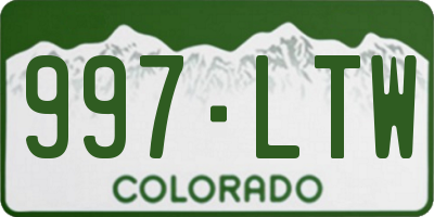 CO license plate 997LTW