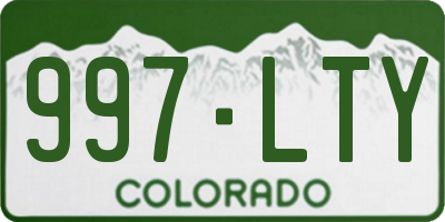 CO license plate 997LTY