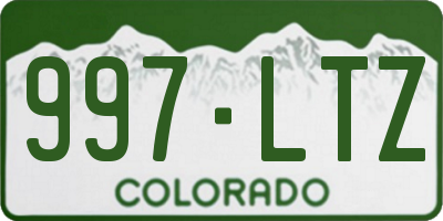 CO license plate 997LTZ