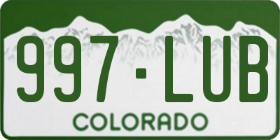 CO license plate 997LUB