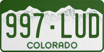 CO license plate 997LUD