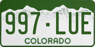 CO license plate 997LUE