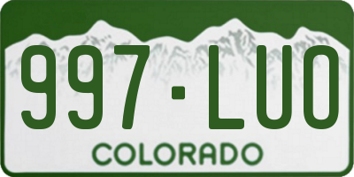 CO license plate 997LUO