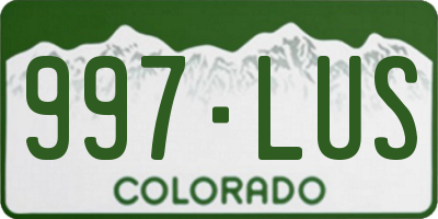 CO license plate 997LUS