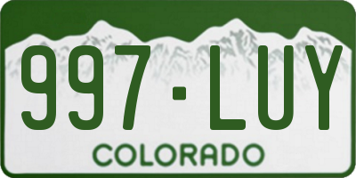 CO license plate 997LUY