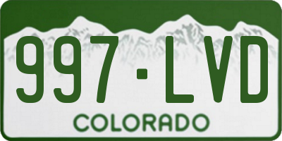 CO license plate 997LVD