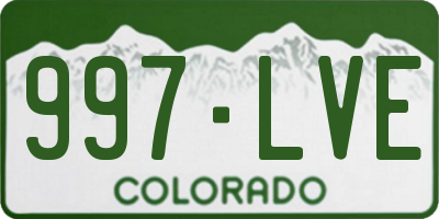 CO license plate 997LVE