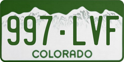 CO license plate 997LVF