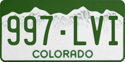 CO license plate 997LVI