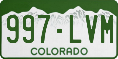 CO license plate 997LVM