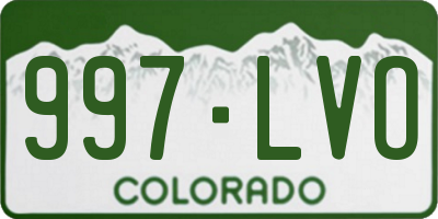CO license plate 997LVO
