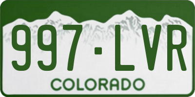 CO license plate 997LVR