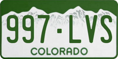 CO license plate 997LVS