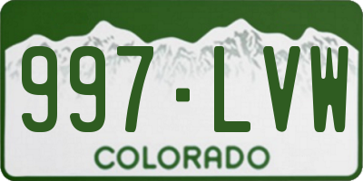 CO license plate 997LVW