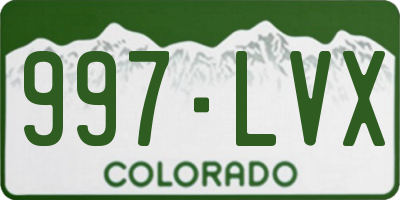 CO license plate 997LVX