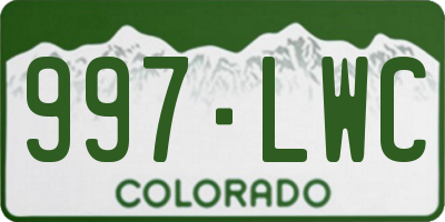 CO license plate 997LWC