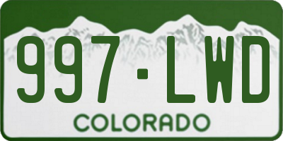 CO license plate 997LWD