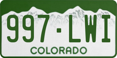CO license plate 997LWI