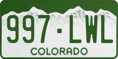 CO license plate 997LWL